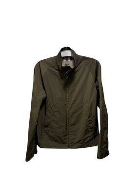 Burberry London Men’s Harrington Jacket Olive Green – Medium – House Check Linin